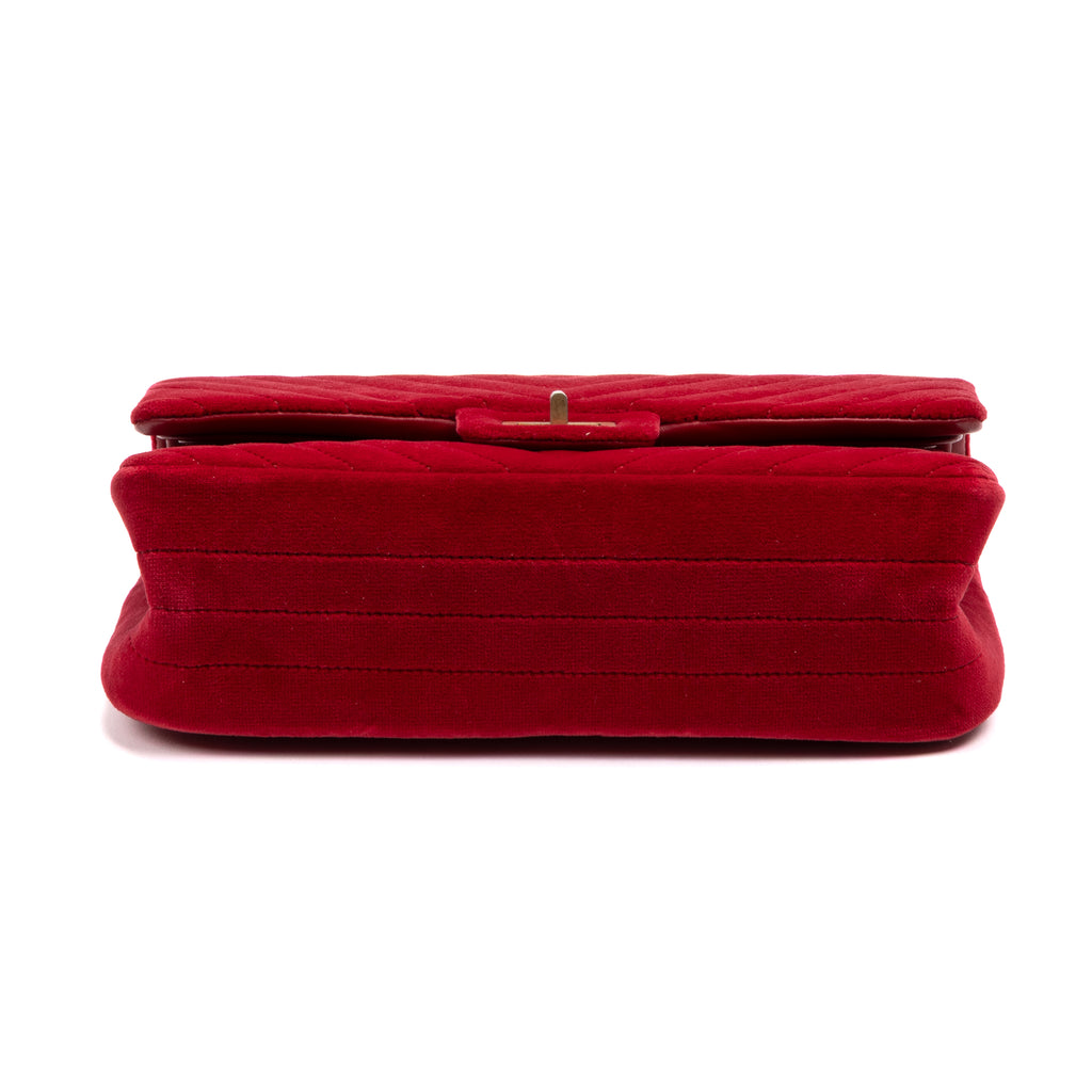 Shoulder Bag 2.55 Reissue Flap Bag Small Red Quilted Chevron Velvet