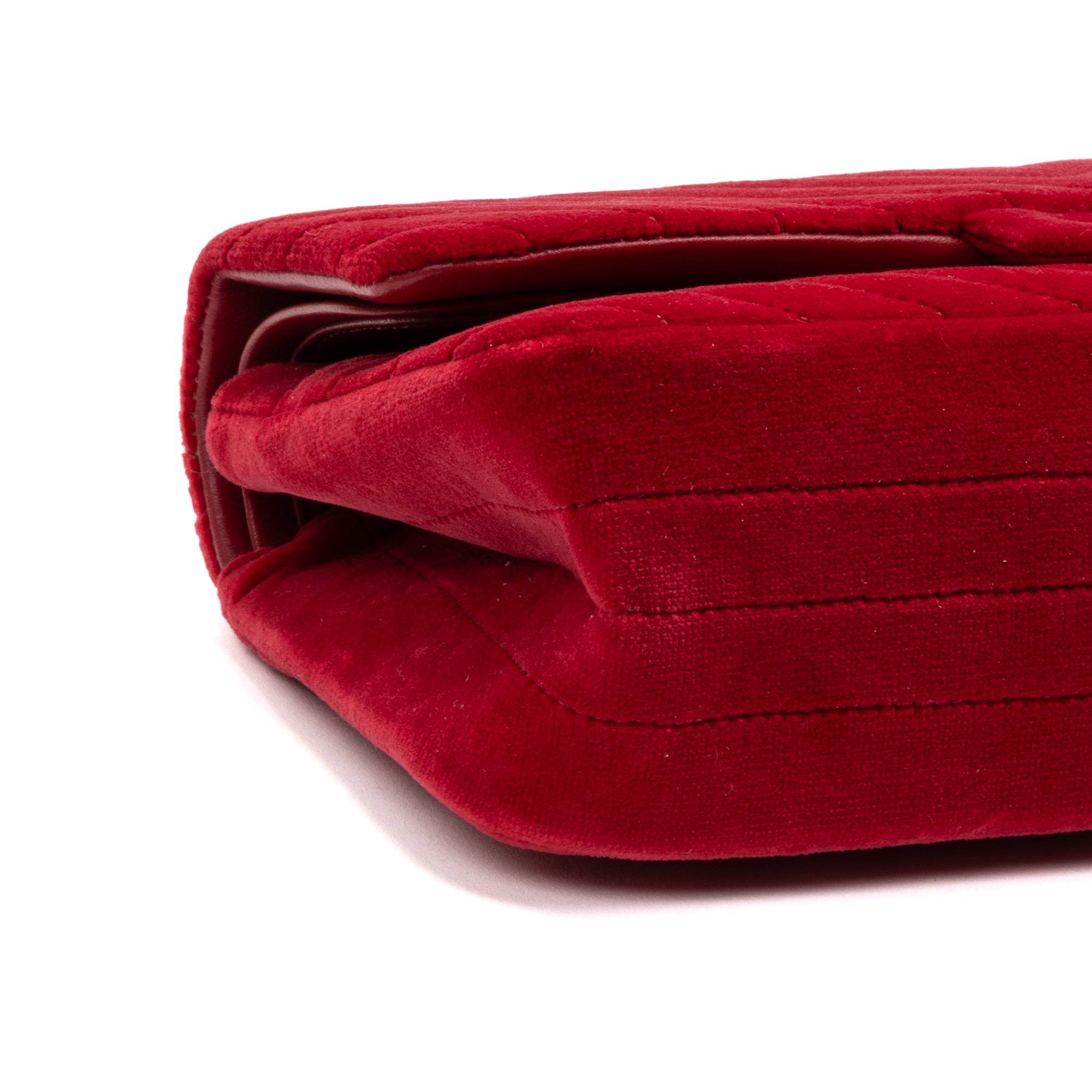 Shoulder Bag 2.55 Reissue Flap Bag Small Red Quilted Chevron Velvet