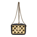 Shoulder Bag Vanity Case Small Gold Quilted Lambskin with Metal