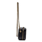 Shoulder Bag Vanity Case Small Gold Quilted Lambskin with Metal