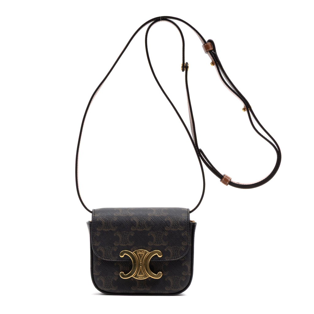 Shoulder Bag Triomphe Camera Bag Mini Brown Triomphe Coated Canvas