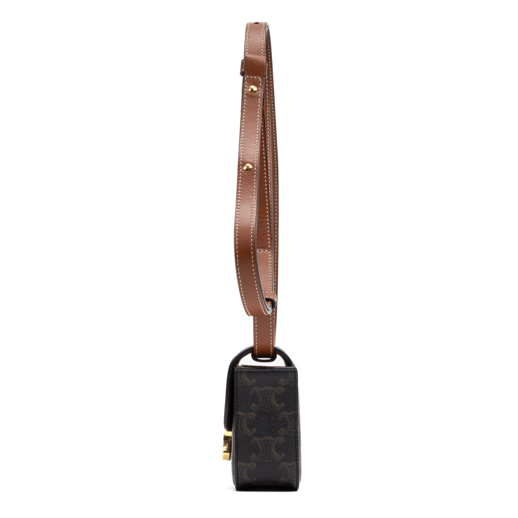 Shoulder Bag Triomphe Camera Bag Mini Brown Triomphe Coated Canvas