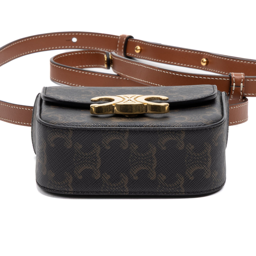 Shoulder Bag Triomphe Camera Bag Mini Brown Triomphe Coated Canvas