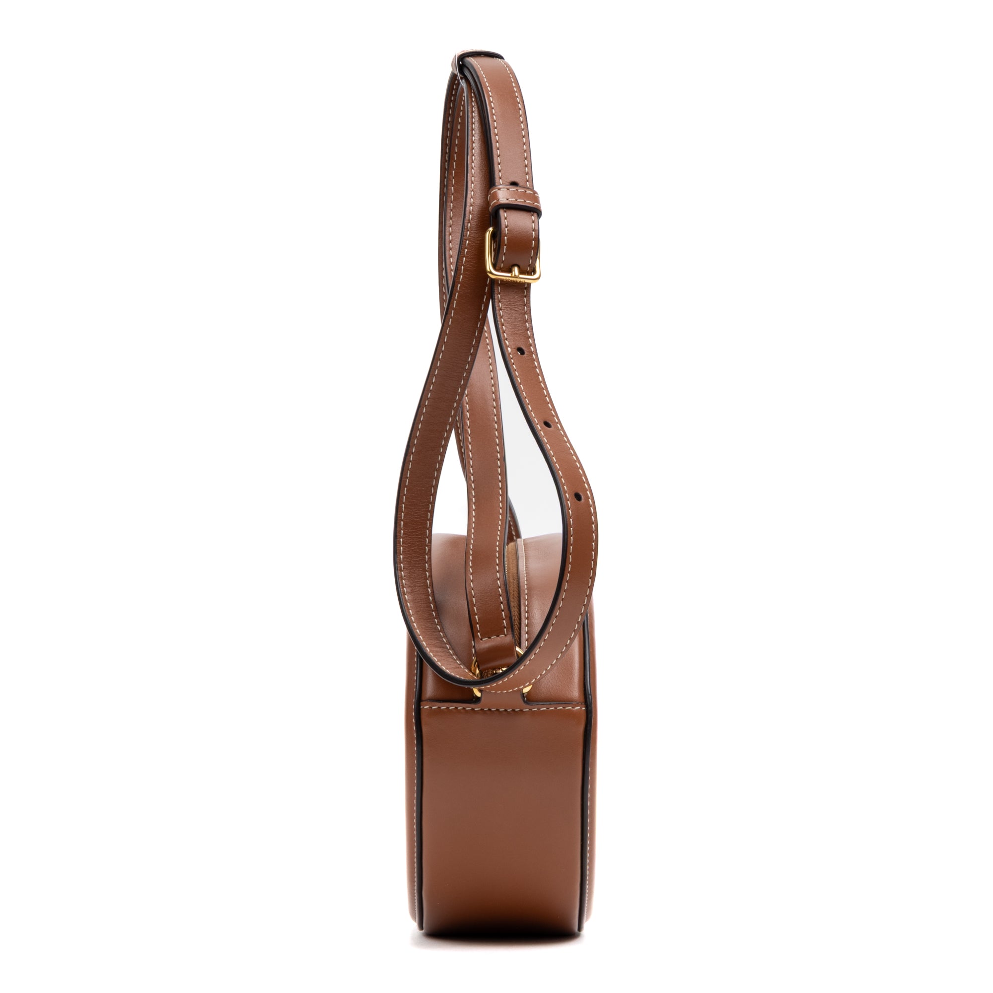 Shoulder Bag Triomphe Oval Crossbody Small Brown Woven Canvas