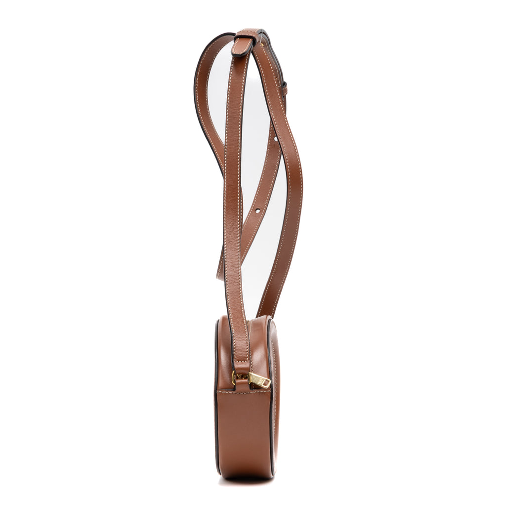 Shoulder Bag Triomphe Oval Crossbody Small Caramel Brown Smooth leather