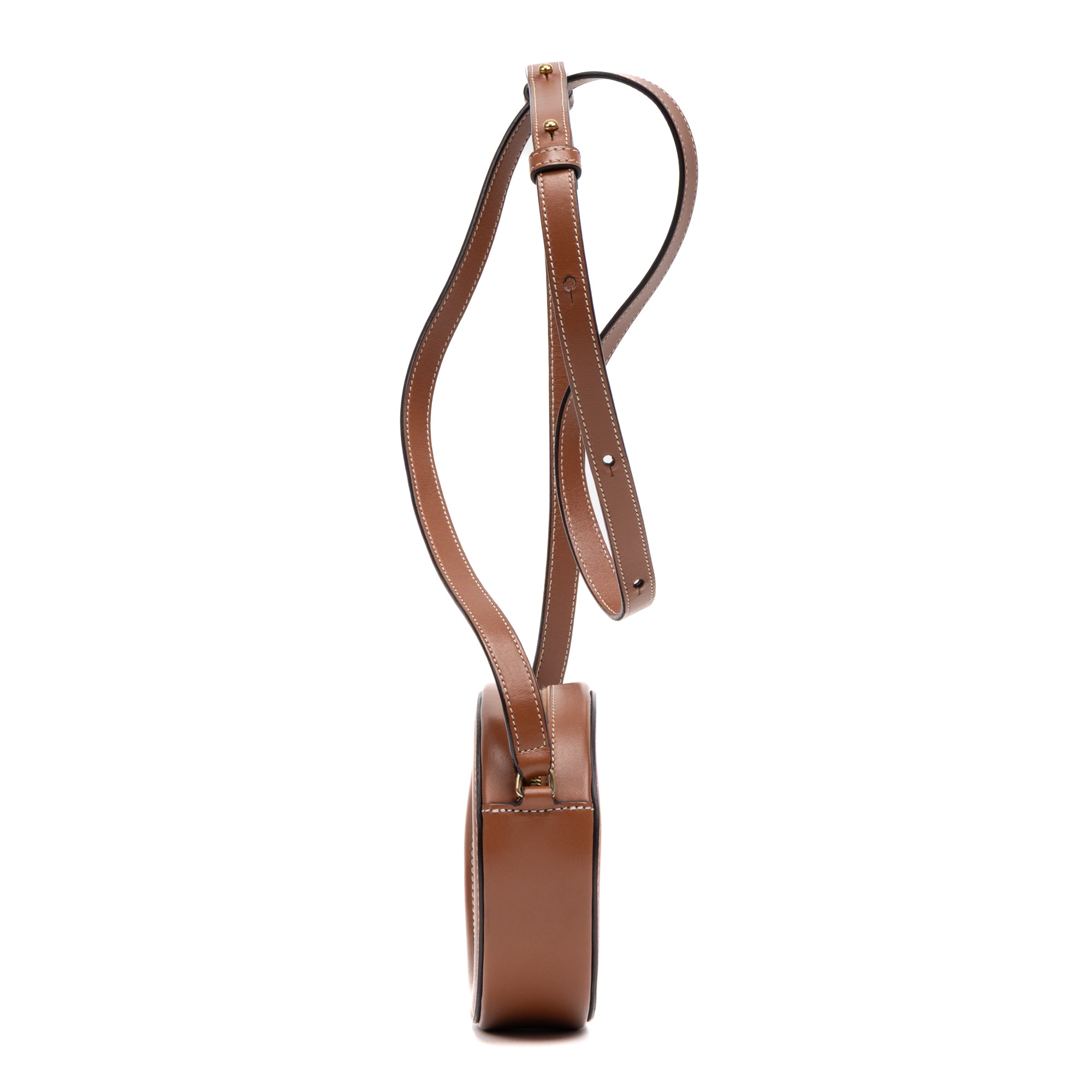 Shoulder Bag Triomphe Oval Crossbody Small Caramel Brown Smooth leather