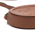 Shoulder Bag Triomphe Oval Crossbody Small Caramel Brown Smooth leather