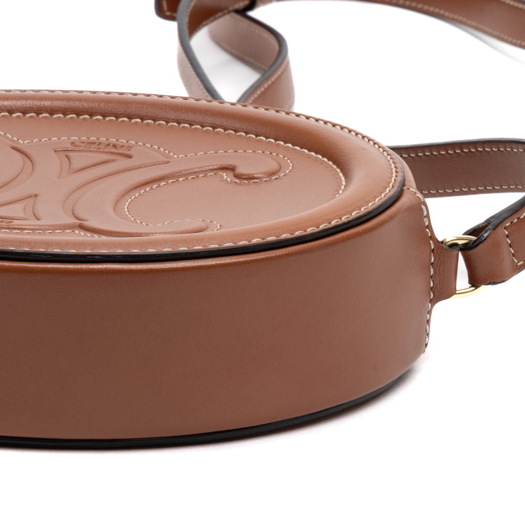 Shoulder Bag Triomphe Oval Crossbody Small Caramel Brown Smooth leather