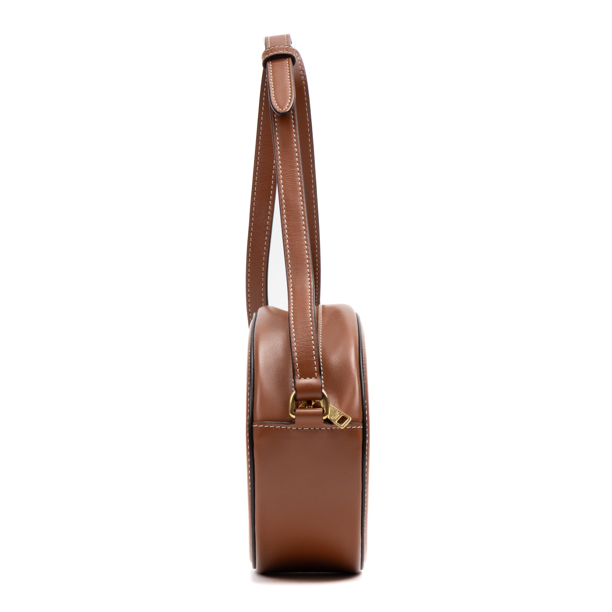 Shoulder Bag Triomphe Oval Crossbody Small Caramel Brown Smooth leather