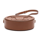 Shoulder Bag Triomphe Oval Crossbody Small Caramel Brown Smooth leather