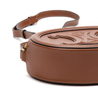 Shoulder Bag Triomphe Oval Crossbody Small Caramel Brown Smooth leather