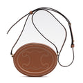 Shoulder Bag Triomphe Oval Crossbody Mini Brown Smooth leather