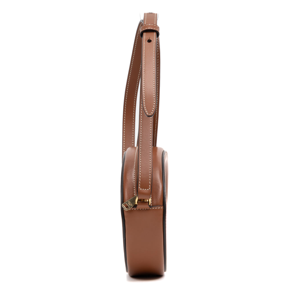 Shoulder Bag Triomphe Oval Crossbody Mini Brown Smooth leather