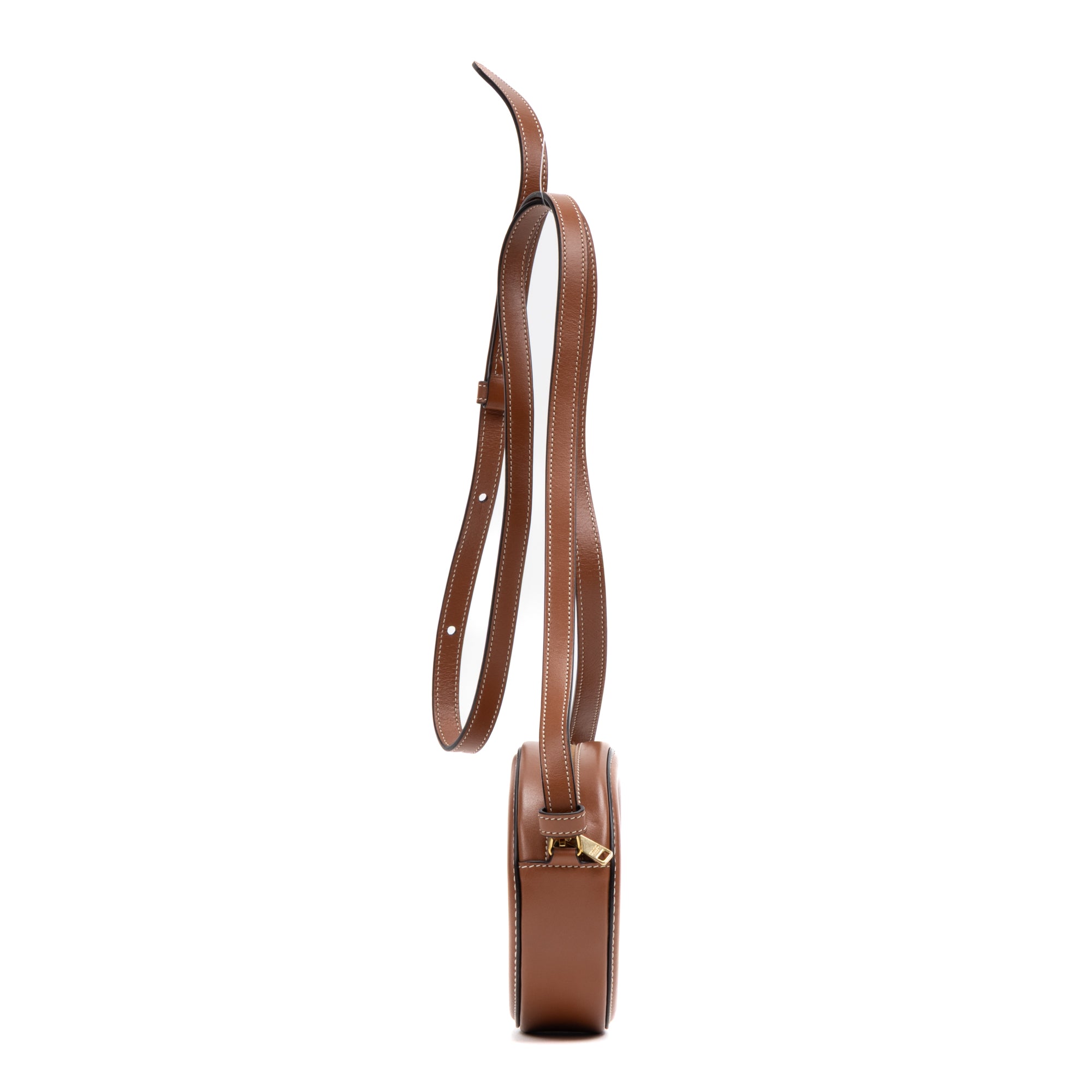 Shoulder Bag Triomphe Oval Crossbody Small Brown Woven Canvas