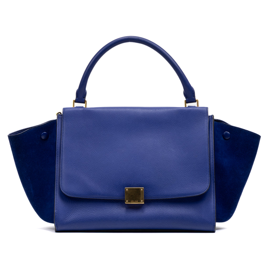 Shoulder Bag Trapeze Bag Medium Blue Smooth leather