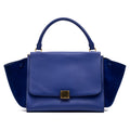 Shoulder Bag Trapeze Bag Medium Blue Smooth leather