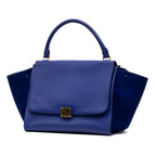 Shoulder Bag Trapeze Bag Medium Blue Smooth leather