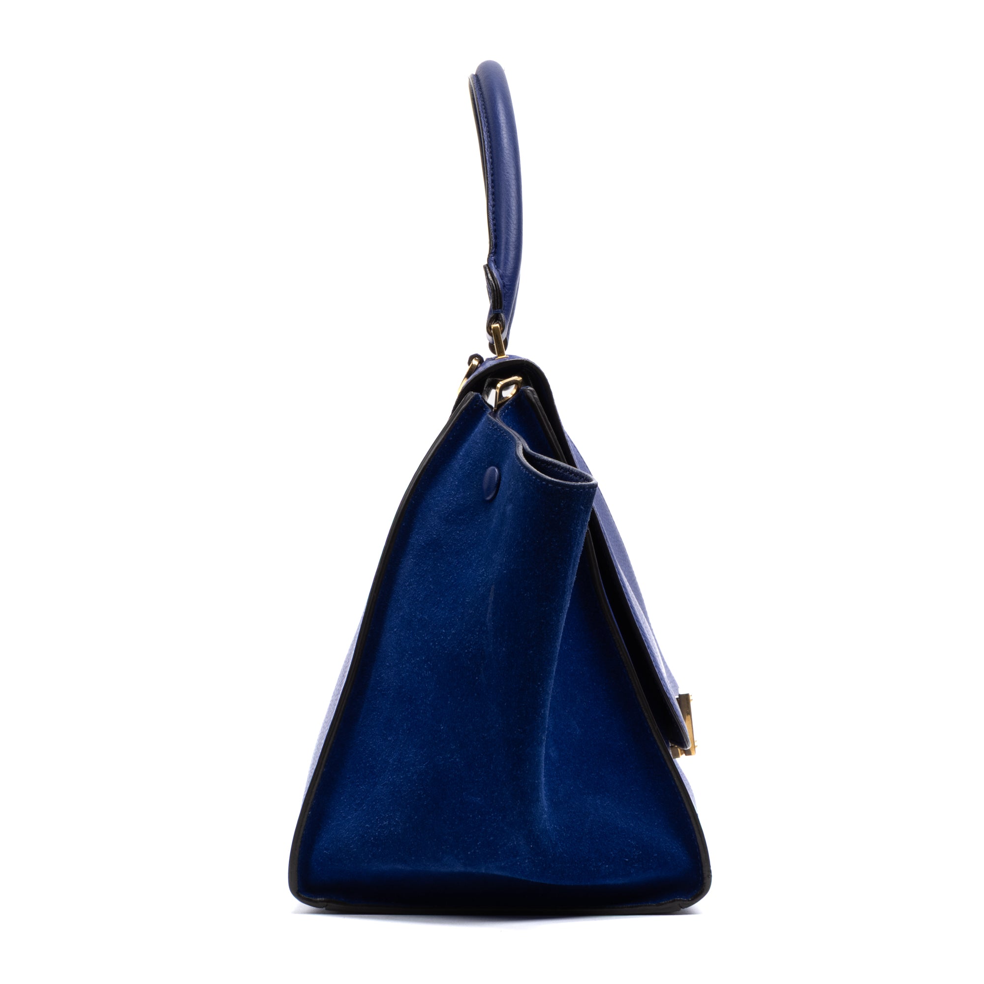 Shoulder Bag Trapeze Bag Medium Blue Smooth leather