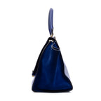 Shoulder Bag Trapeze Bag Medium Blue Smooth leather