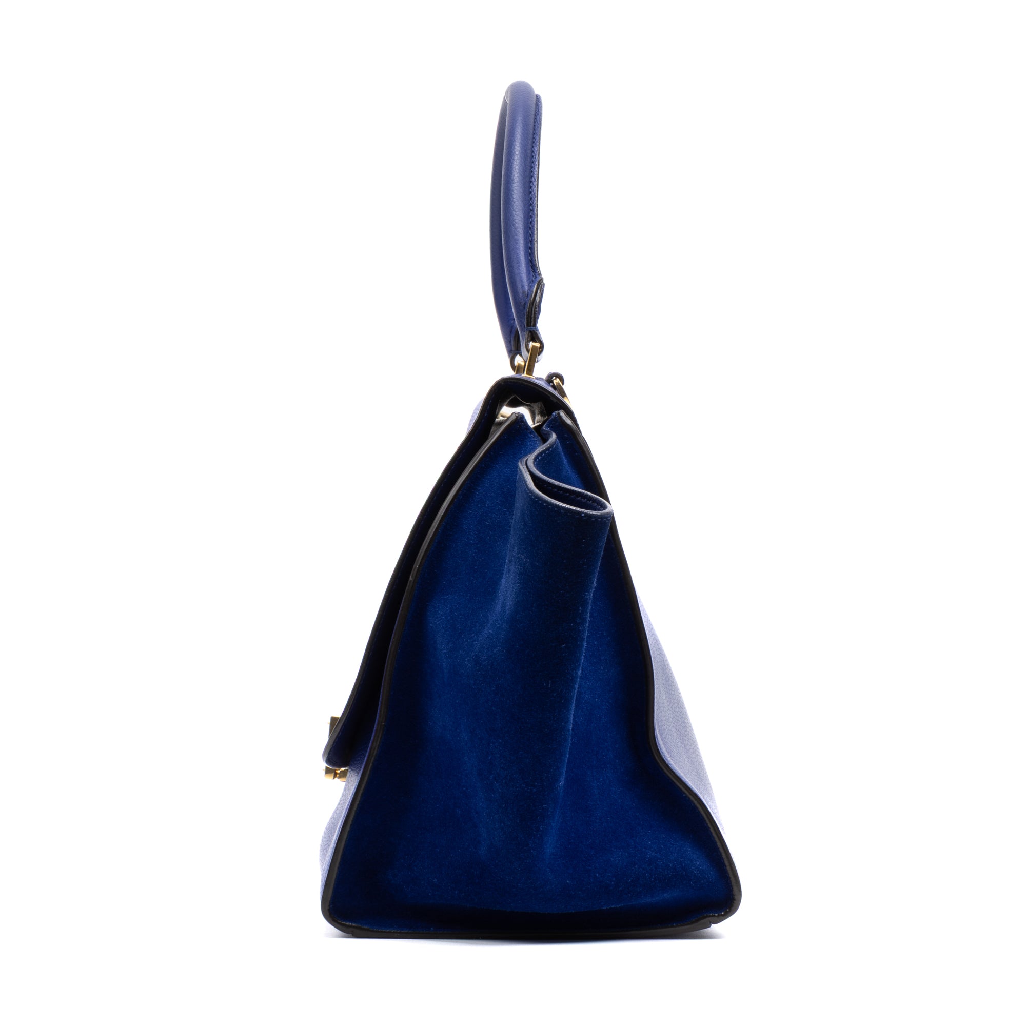 Shoulder Bag Trapeze Bag Medium Blue Smooth leather
