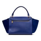 Shoulder Bag Trapeze Bag Medium Blue Smooth leather