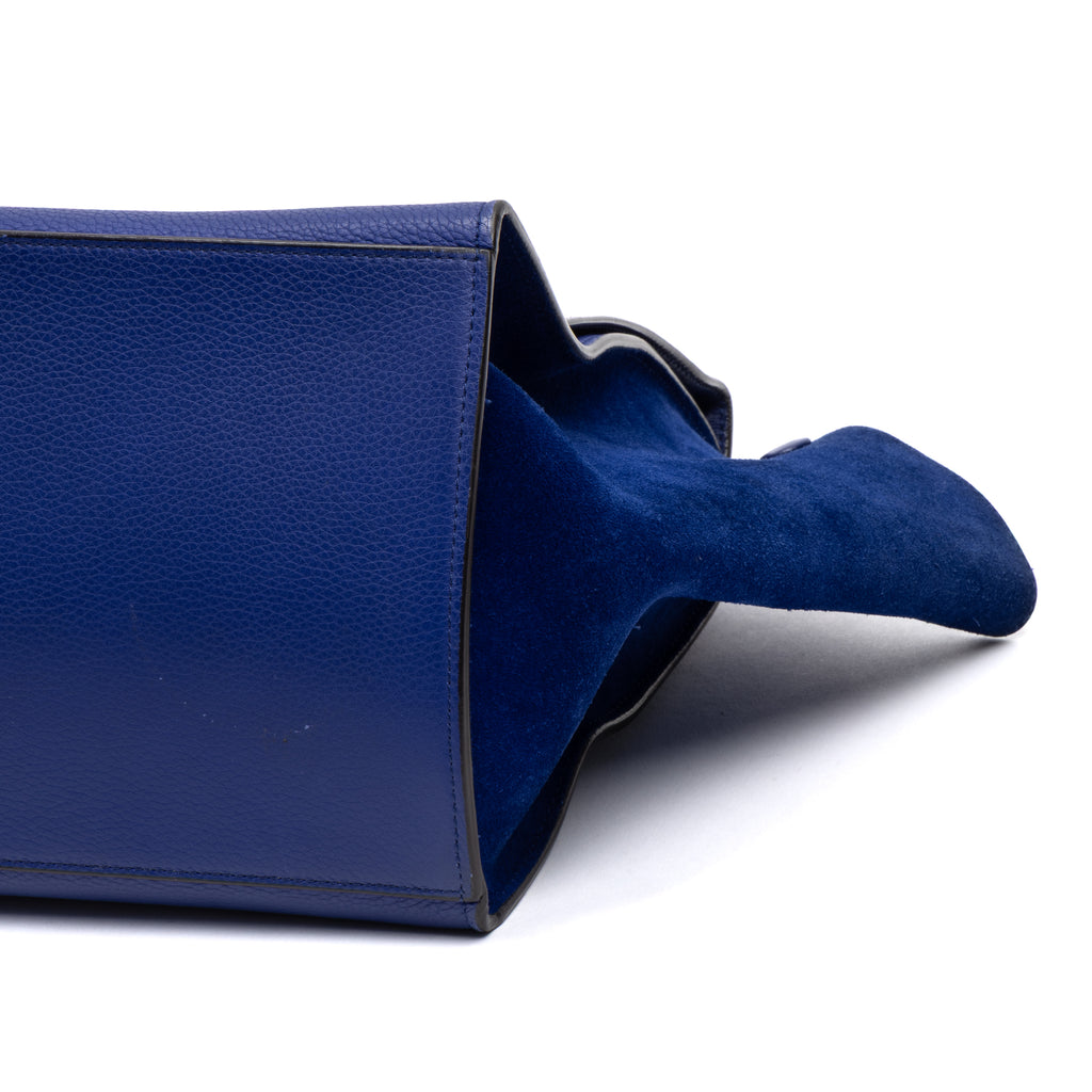 Shoulder Bag Trapeze Bag Medium Blue Smooth leather