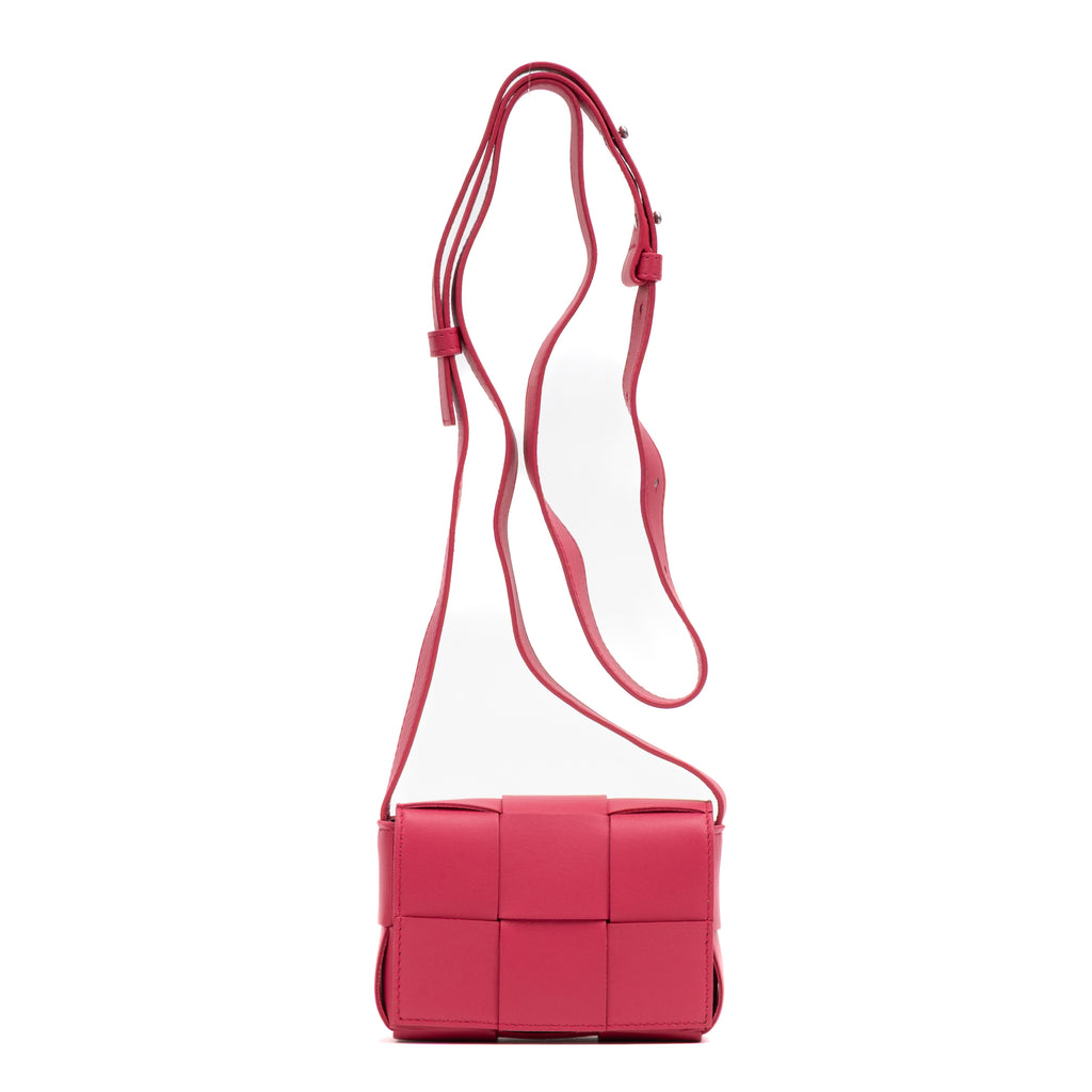 Shoulder Bag Cassette Crossbody Mini Pink Maxi Intrecciato Leather
