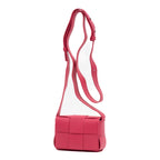 Shoulder Bag Cassette Crossbody Mini Pink Maxi Intrecciato Leather