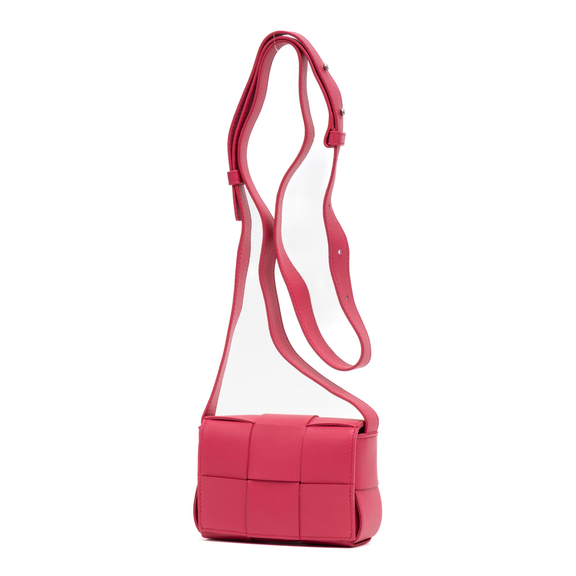Shoulder Bag Cassette Crossbody Mini Pink Maxi Intrecciato Leather