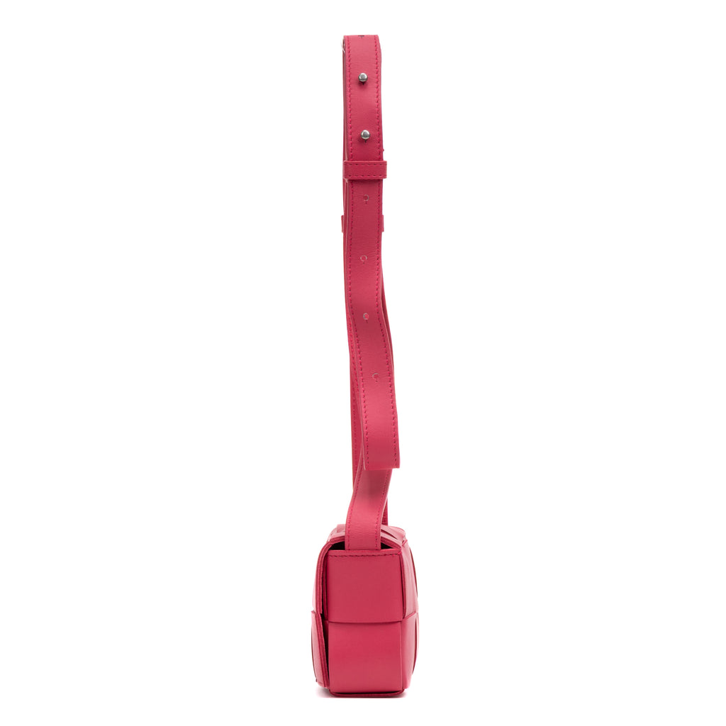 Shoulder Bag Cassette Crossbody Mini Pink Maxi Intrecciato Leather