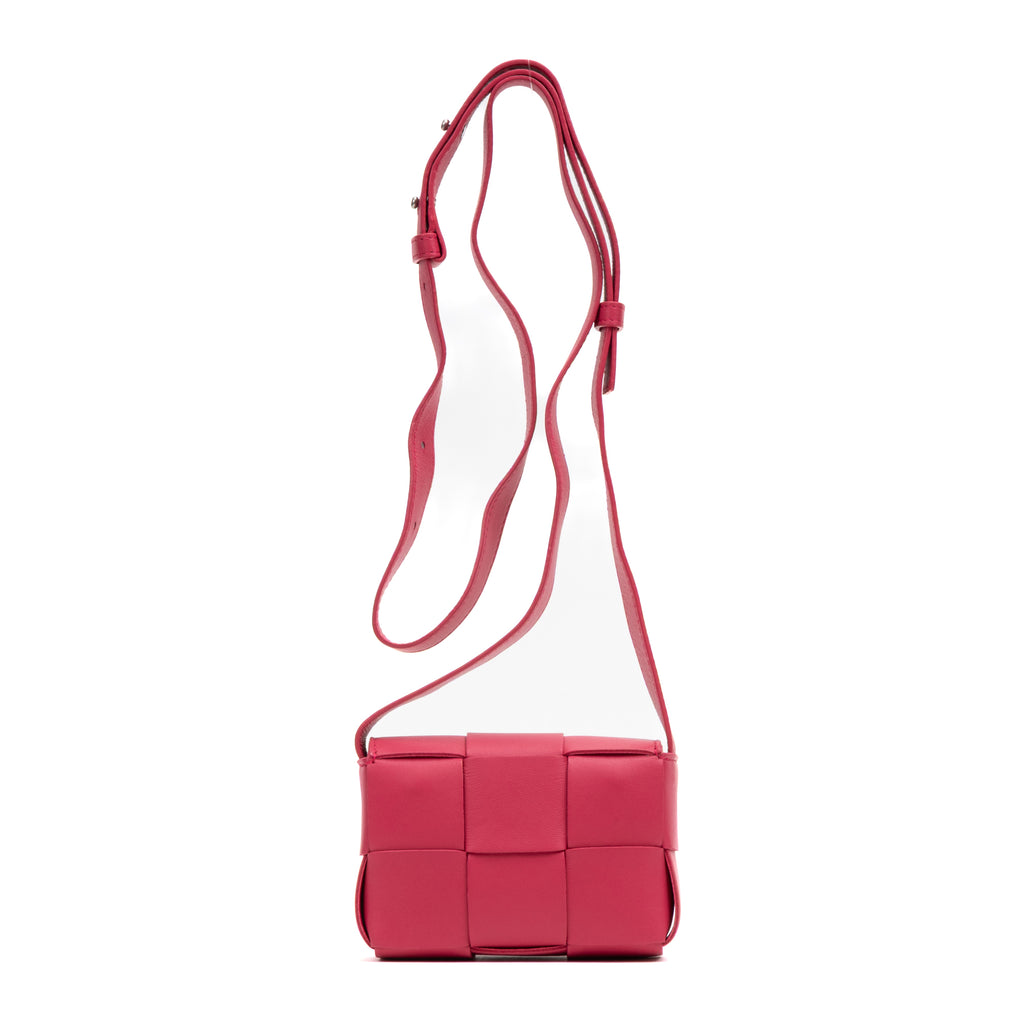 Shoulder Bag Cassette Crossbody Mini Pink Maxi Intrecciato Leather