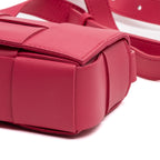 Shoulder Bag Cassette Crossbody Mini Pink Maxi Intrecciato Leather
