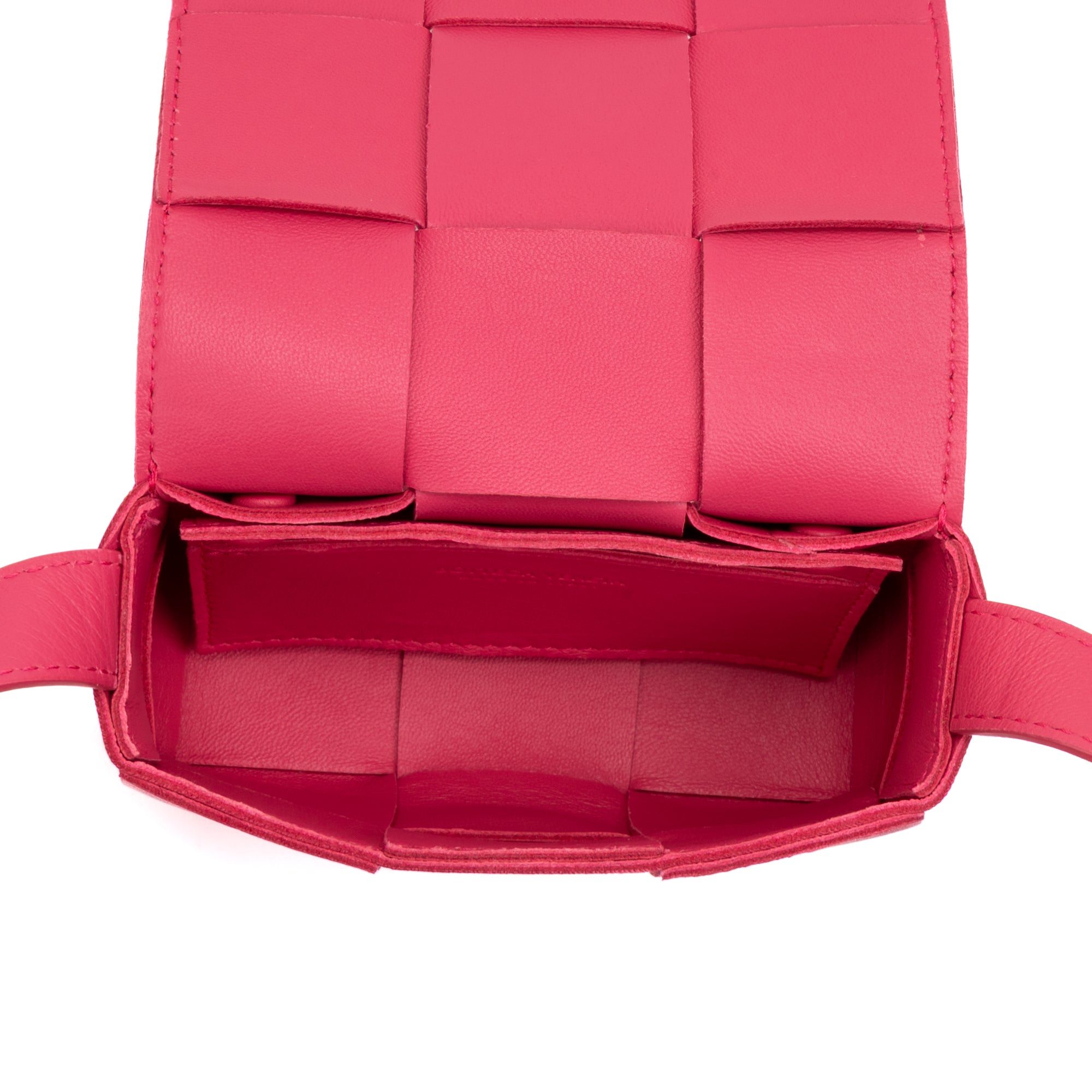 Shoulder Bag Cassette Crossbody Mini Pink Maxi Intrecciato Leather