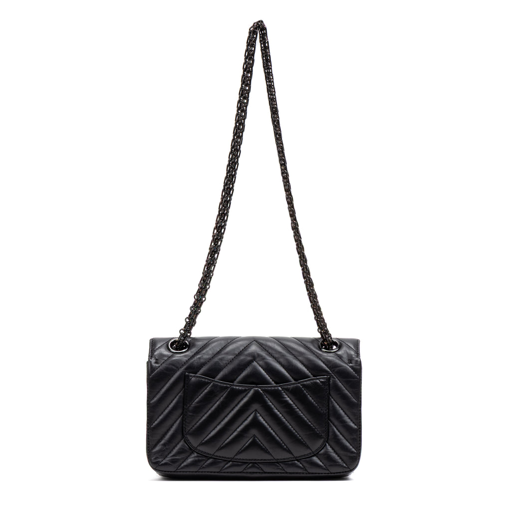 Shoulder Bag Rare 2.55 Reissue Flap Bag So Black Mini Black Aged Quilted Chevron Leather