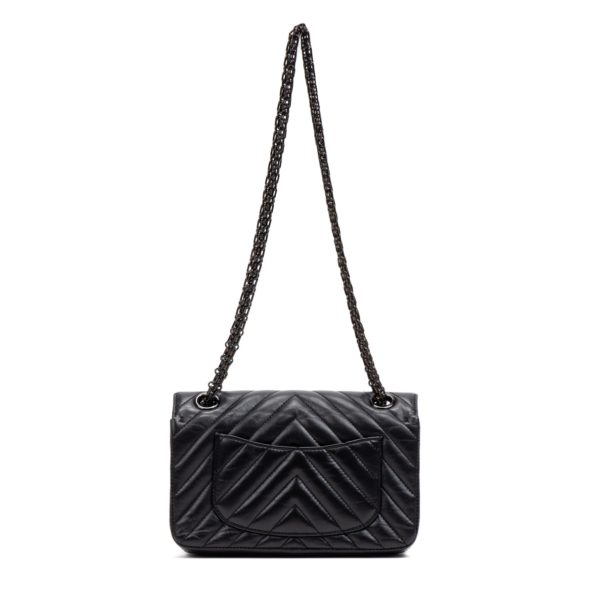 Shoulder Bag Rare 2.55 Reissue Flap Bag So Black Mini Black Aged Quilted Chevron Leather