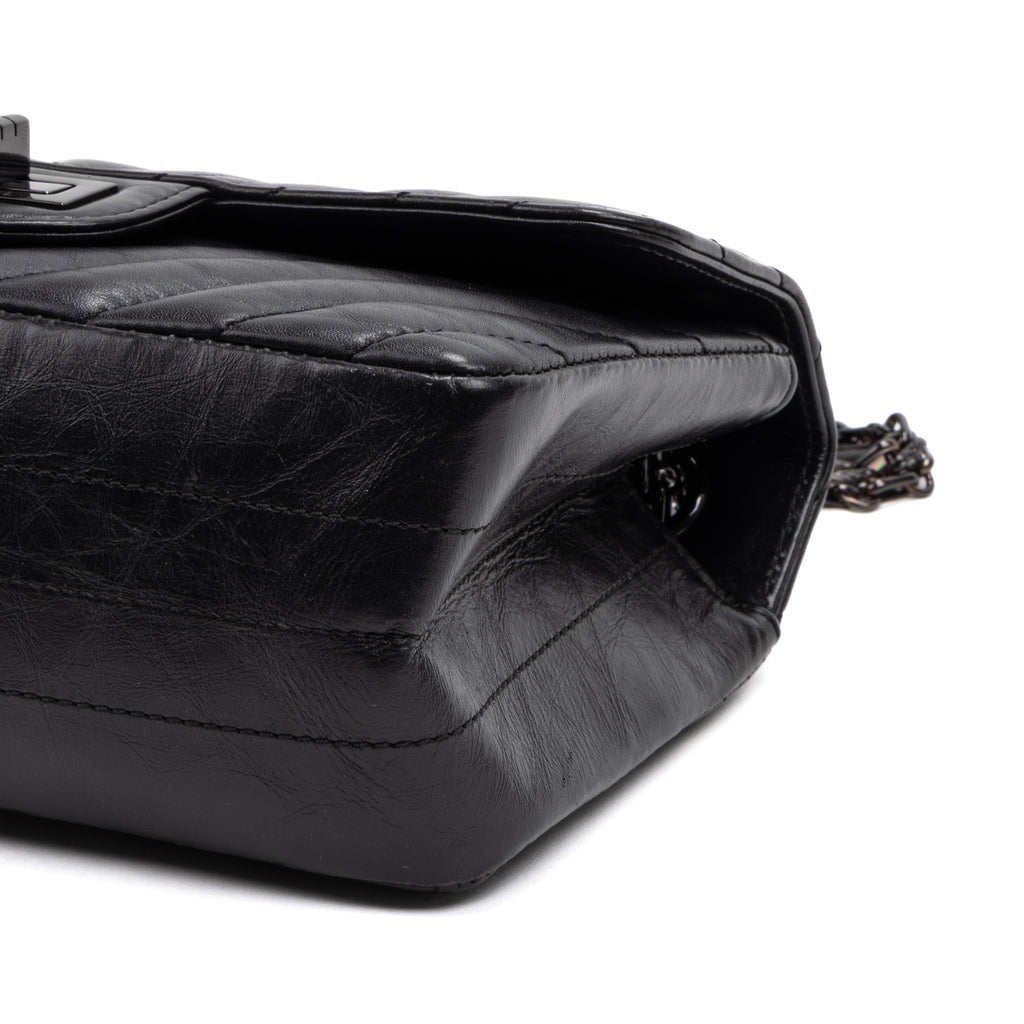 Shoulder Bag Rare 2.55 Reissue Flap Bag So Black Mini Black Aged Quilted Chevron Leather