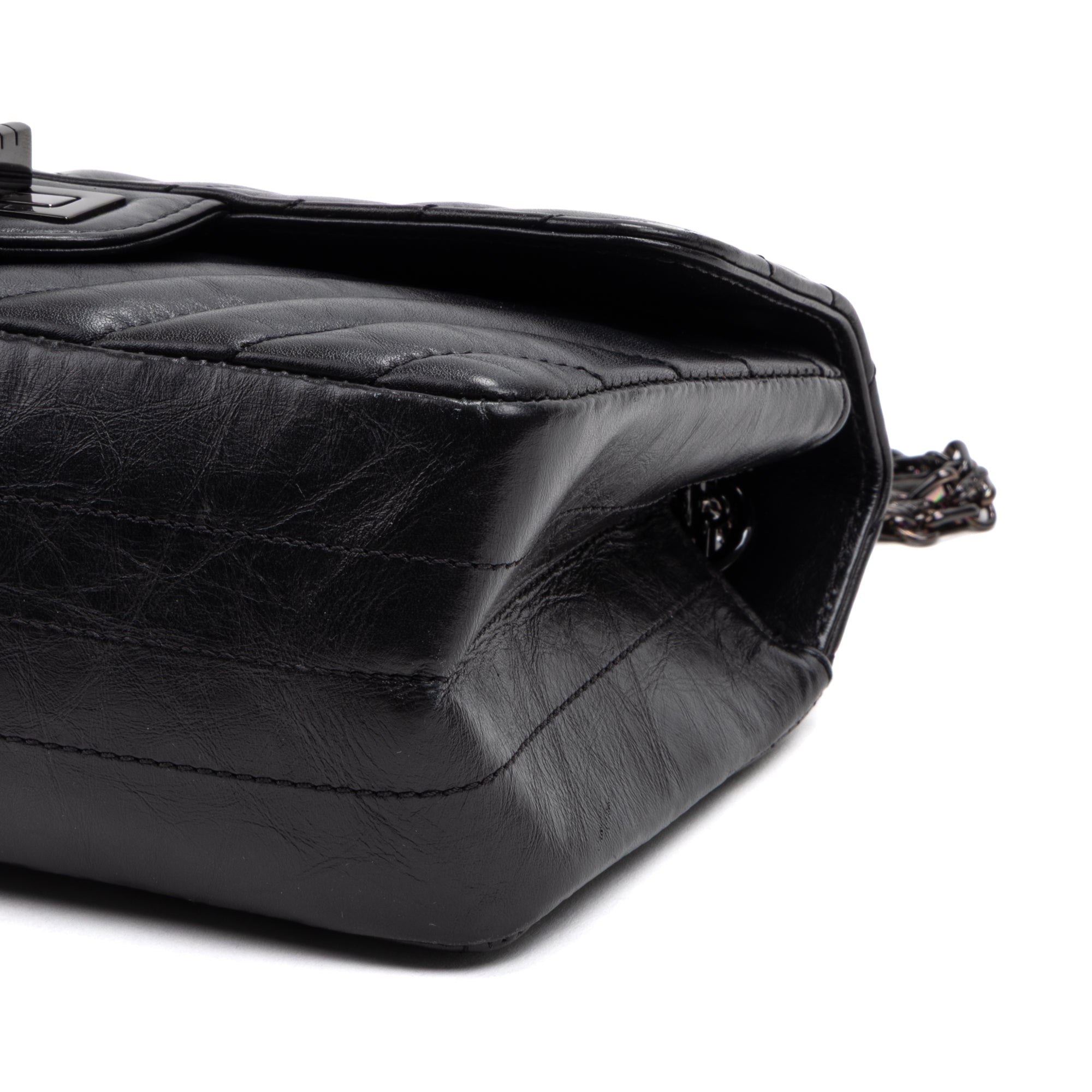Shoulder Bag Rare 2.55 Reissue Flap Bag So Black Mini Black Aged Quilted Chevron Leather