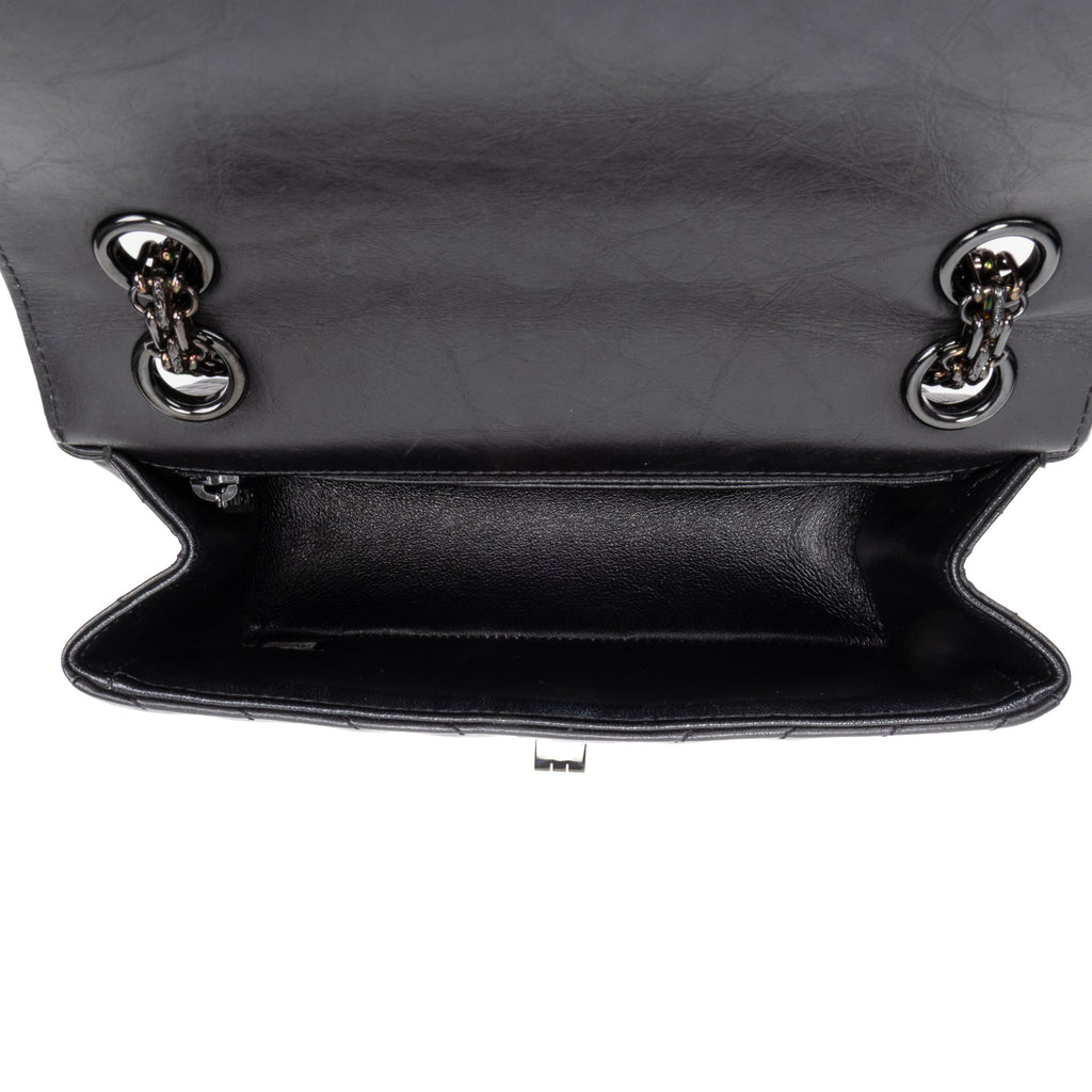 Shoulder Bag Rare 2.55 Reissue Flap Bag So Black Mini Black Aged Quilted Chevron Leather