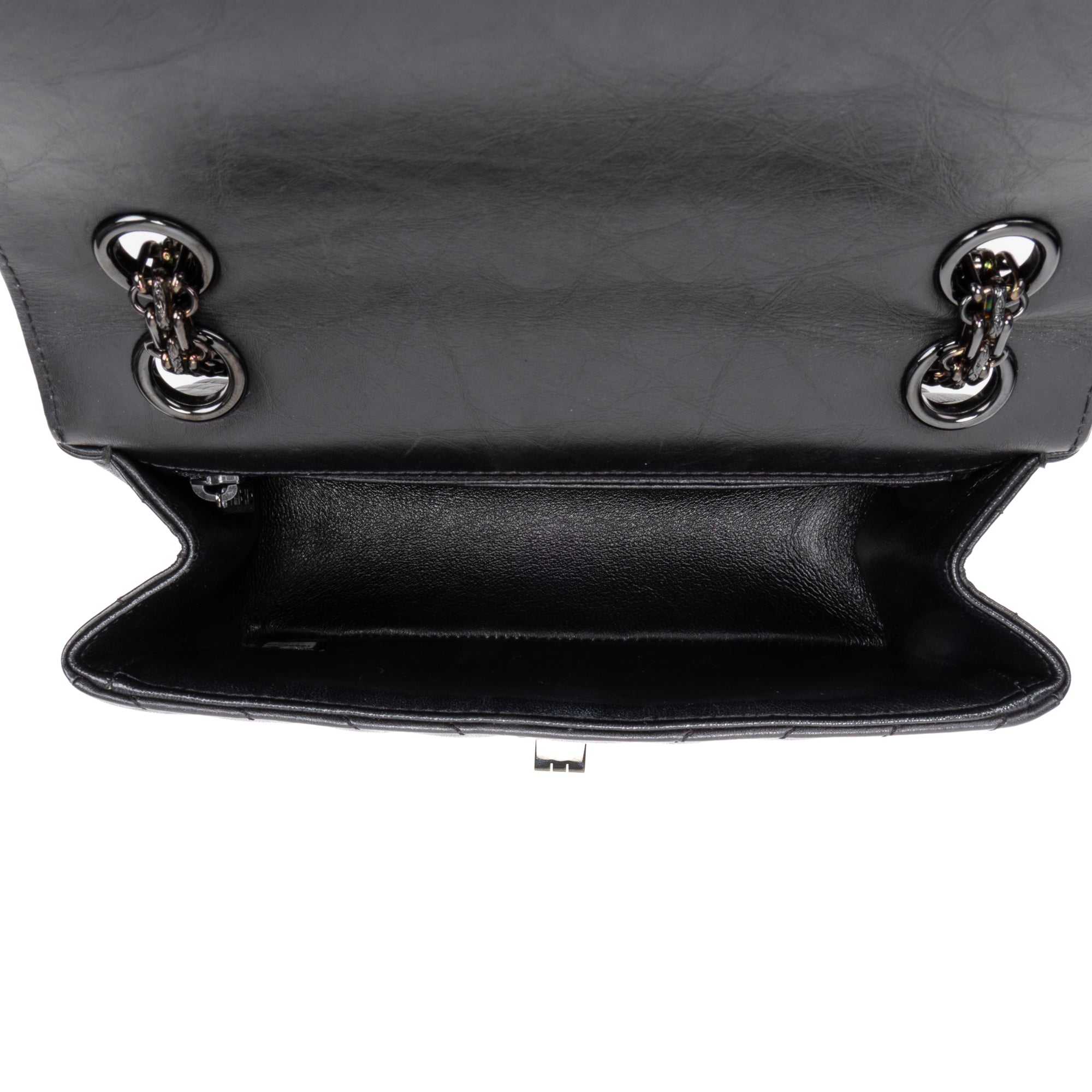 Shoulder Bag Rare 2.55 Reissue Flap Bag So Black Mini Black Aged Quilted Chevron Leather