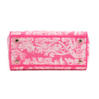 Bolso de hombro Lady Dior Lite mediano de edición limitada en lona bordada rosa