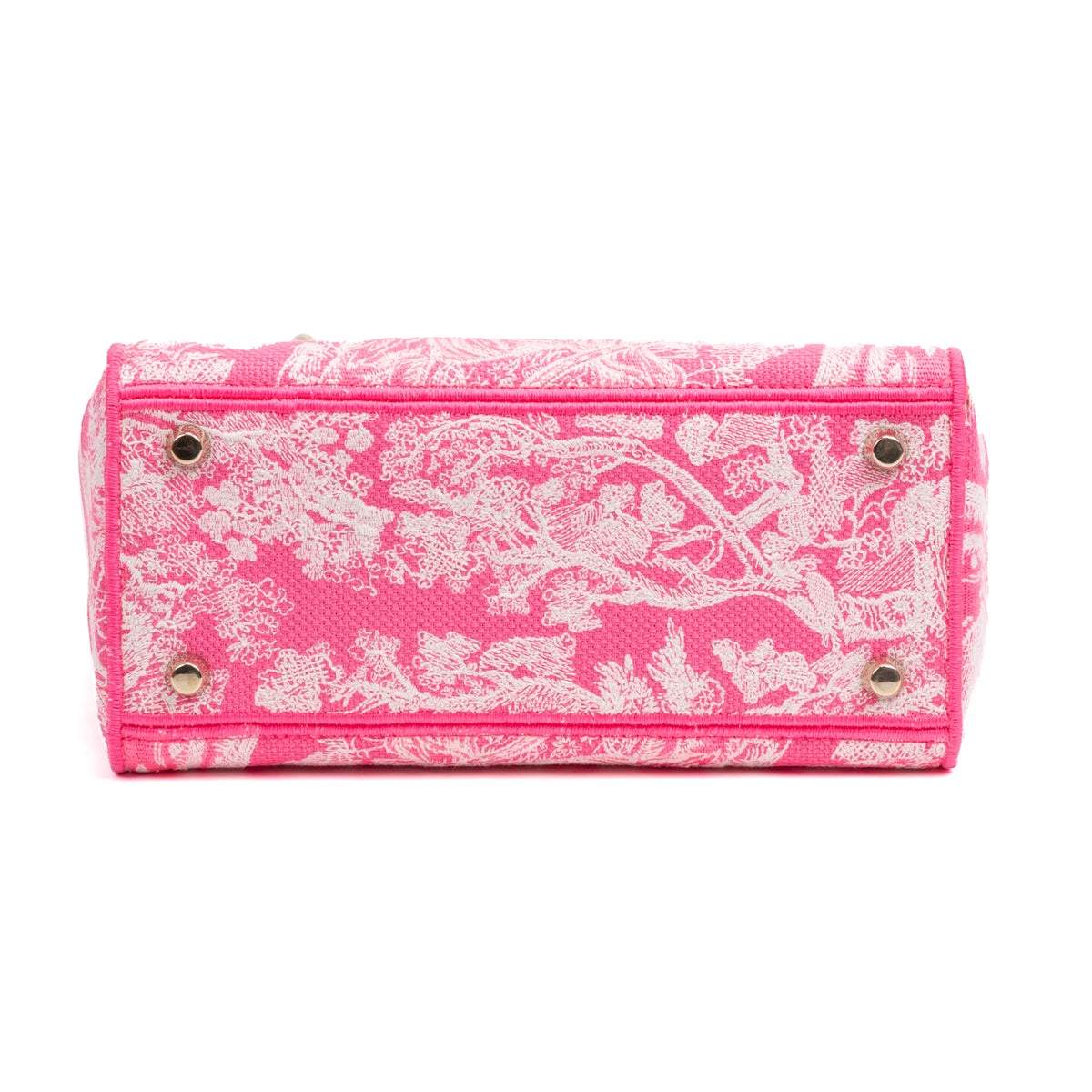 Bolso de hombro Lady Dior Lite mediano de edición limitada en lona bordada rosa