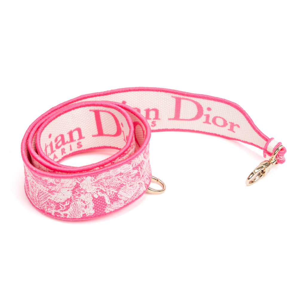 Bolso de hombro Lady Dior Lite mediano de edición limitada en lona bordada rosa