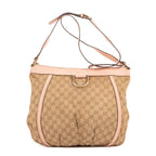 Bandolera Abbey con anilla en D de lona GG Monogram rosa