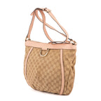 Bandolera Abbey con anilla en D de lona GG Monogram rosa