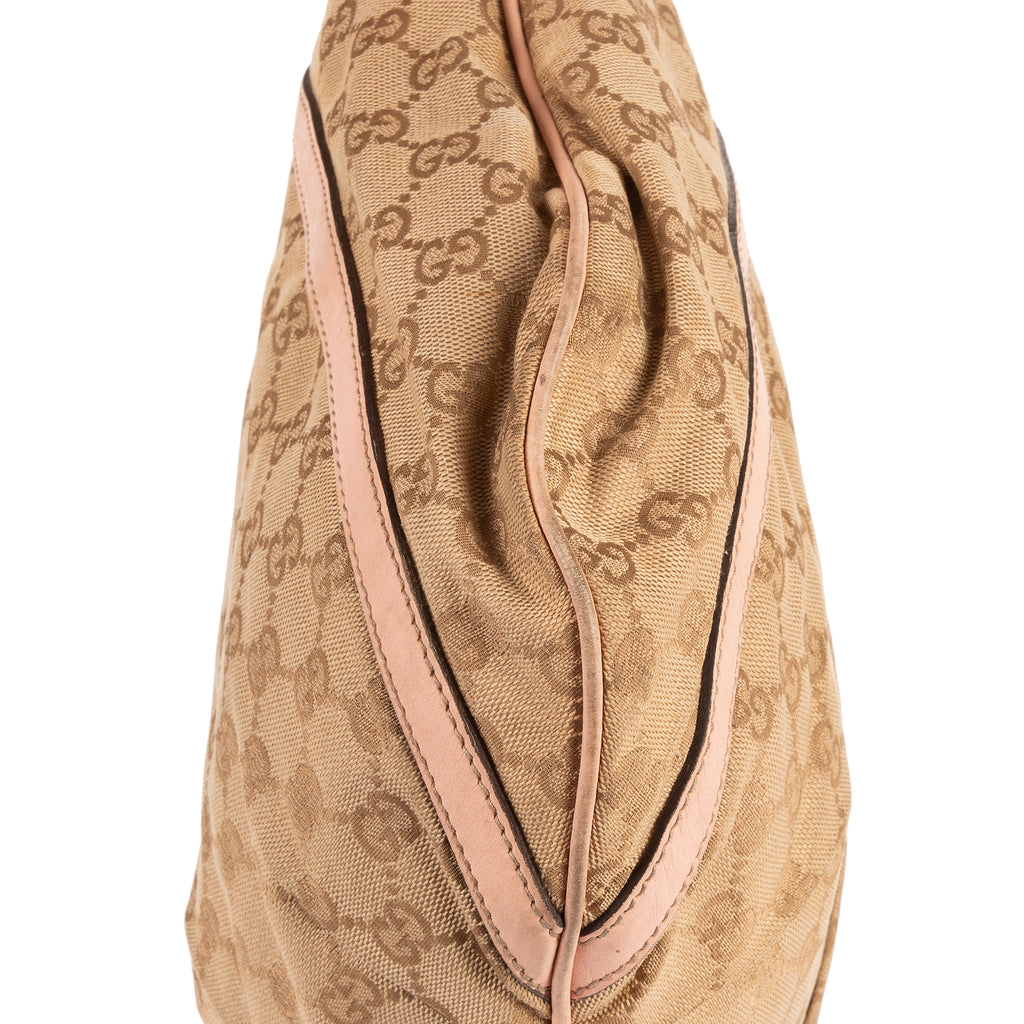 Bandolera Abbey con anilla en D de lona GG Monogram rosa