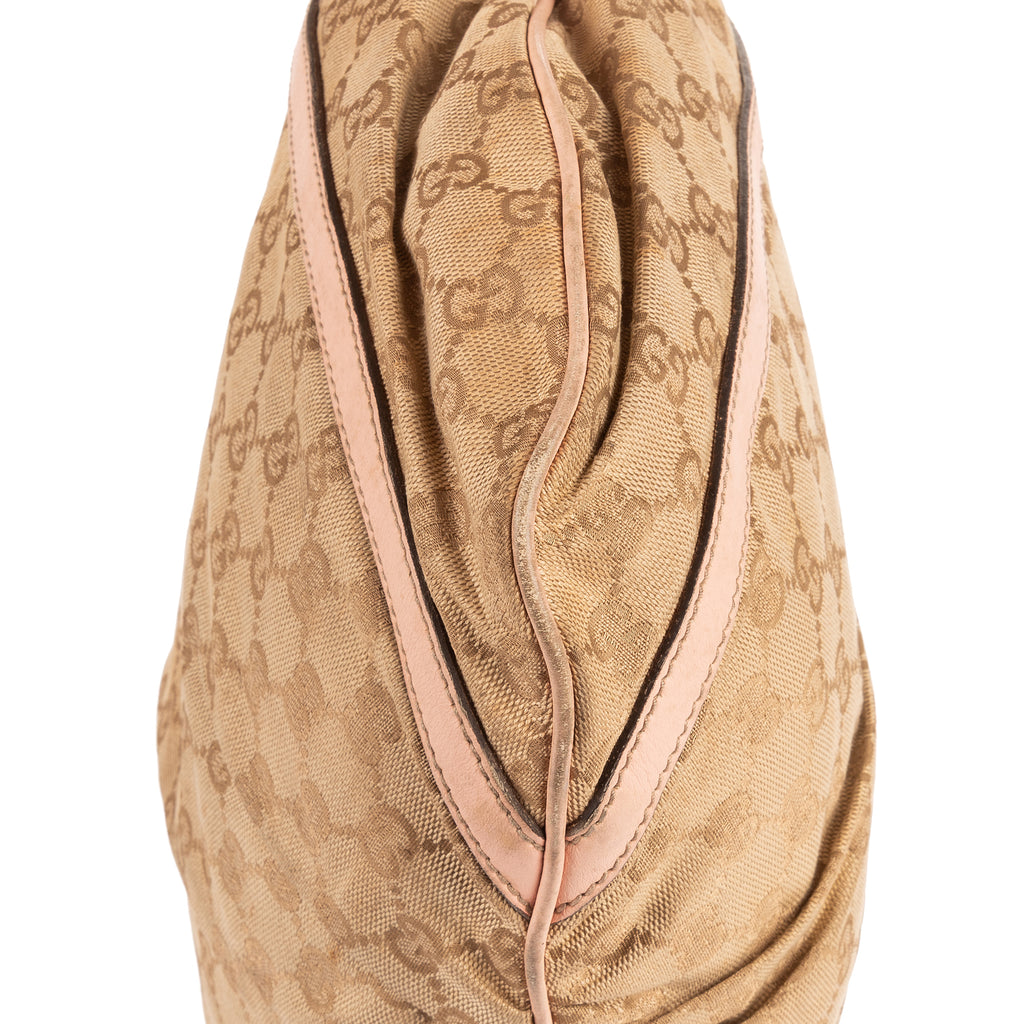 Bandolera Abbey con anilla en D de lona GG Monogram rosa