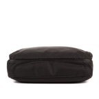 Bolso de Hombro Bandolera Nylon Tessuto Negro con Piel Saffiano