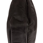 Bolso de Hombro Bandolera Nylon Tessuto Negro con Piel Saffiano