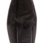 Bolso de Hombro Bandolera Nylon Tessuto Negro con Piel Saffiano