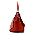 Handbag Trapeze Red Smooth Calfskin Leather
